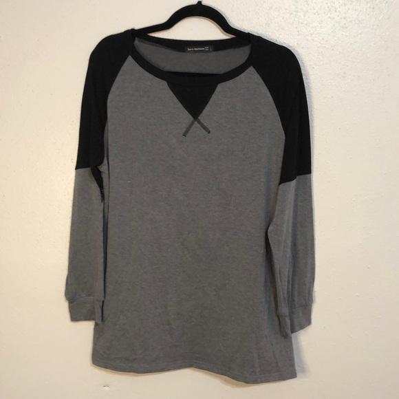 Sarin Mathews grey black color block long sleeved T size L witchycore - Picture 1 of 6